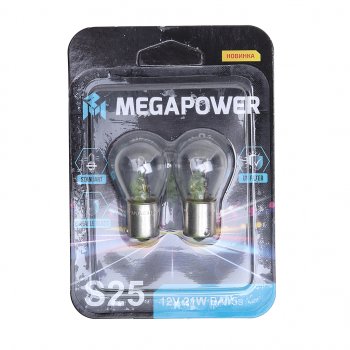 84 р. Лампа 12V P21W BA15s блистер (2шт.) Standart MEGAPOWER MEGAPOWER 370-33-056  с доставкой в г. Пермь. Увеличить фотографию 1