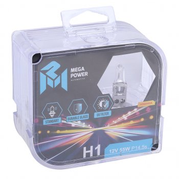 194 р. Лампа 12V H1 55W P14.5s бокс (2шт.) Standart MEGAPOWER MEGAPOWER 370-33-004  с доставкой в г. Пермь. Увеличить фотографию 2