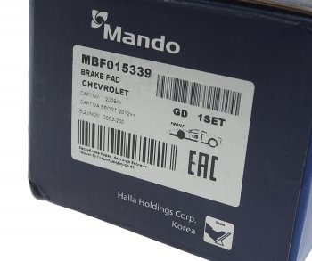 1 949 р. Колодки тормозные CHEVROLET Captiva (06-) OPEL Antara (06-) передние (4шт.) MANDO MANDO mbf015339 MANDO mbf015339  с доставкой в г. Пермь. Увеличить фотографию 3