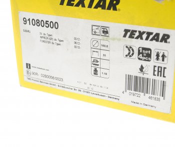 4 949 р. Колодки тормозные стояночного тормоза (4шт.) TEXTAR Subaru Forester SJ дорестайлинг (2012-2016)  с доставкой в г. Пермь. Увеличить фотографию 4