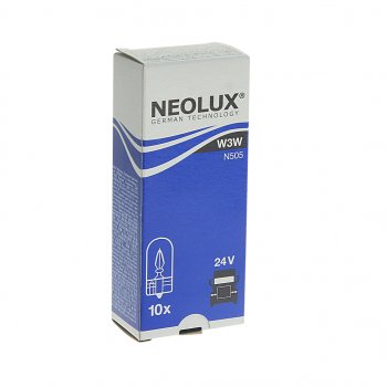 65 р. Лампа 24V W3W W2.1х9.5d 22лм Standard NEOLUX NEOLUX n505  с доставкой в г. Пермь. Увеличить фотографию 2