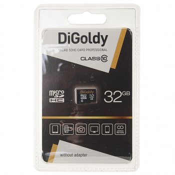 419 р. Карта памяти 32GB MicroSD class 10 DIGOLDY DIGOLDY dg0032gcsdhc10-wa-ad  с доставкой в г. Пермь. Увеличить фотографию 1