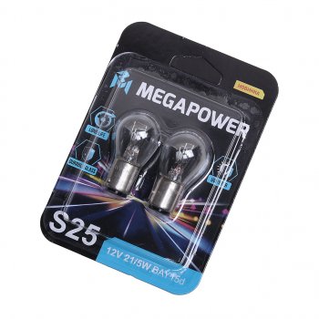 108 р. Лампа 12V P215W BAY15d блистер (2шт.) Long Life MEGAPOWER MEGAPOWER 370-33-050  с доставкой в г. Пермь. Увеличить фотографию 1
