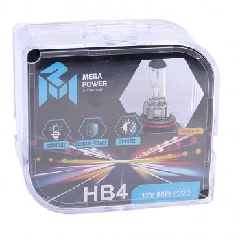 359 р. Лампа 12V HB4 55W P22d бокс (2шт.) Standart MEGAPOWER MEGAPOWER 370-33-043  с доставкой в г. Пермь. Увеличить фотографию 4