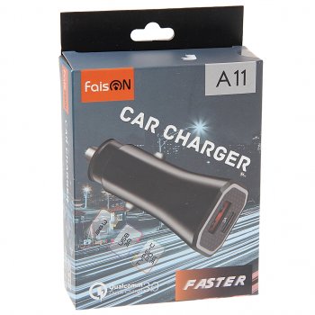 499 р. Устройство зарядное в прикуриватель 1USB + 1 Type C 12V FAISON FAISON a11 black FAISON a11 black  с доставкой в г. Пермь. Увеличить фотографию 3