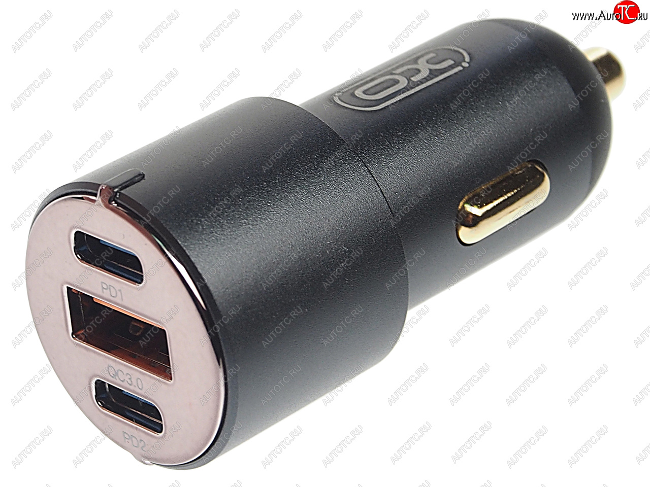 2 299 р. Устройство зарядное в прикуриватель 1USB + 2 Type C 12V черное XO XO cc45 black  с доставкой в г. Пермь