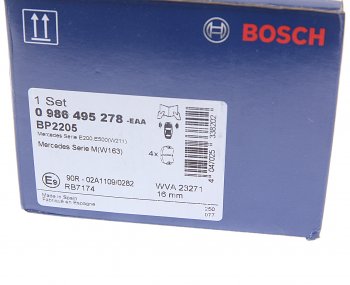 4 599 р. Колодки тормозные передние (4шт.) BOSCH Mercedes-Benz E-Class W211 дорестайлинг седан (2002-2006)  с доставкой в г. Пермь. Увеличить фотографию 4