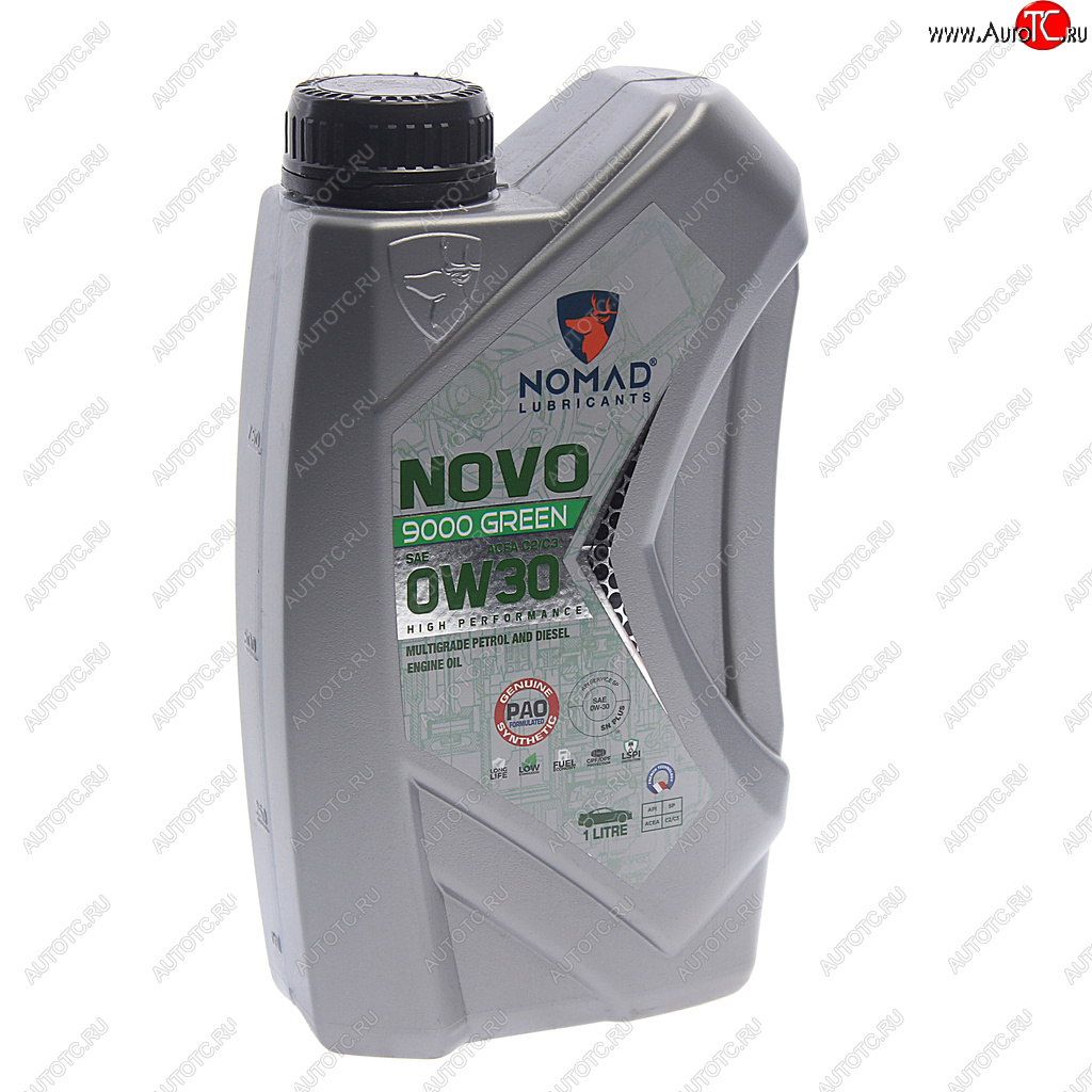 1 499 р. Масло моторное NOVO 9000 GREEN C2C3 0W30 синт.1л NOMAD NOMAD 6297001279355  с доставкой в г. Пермь