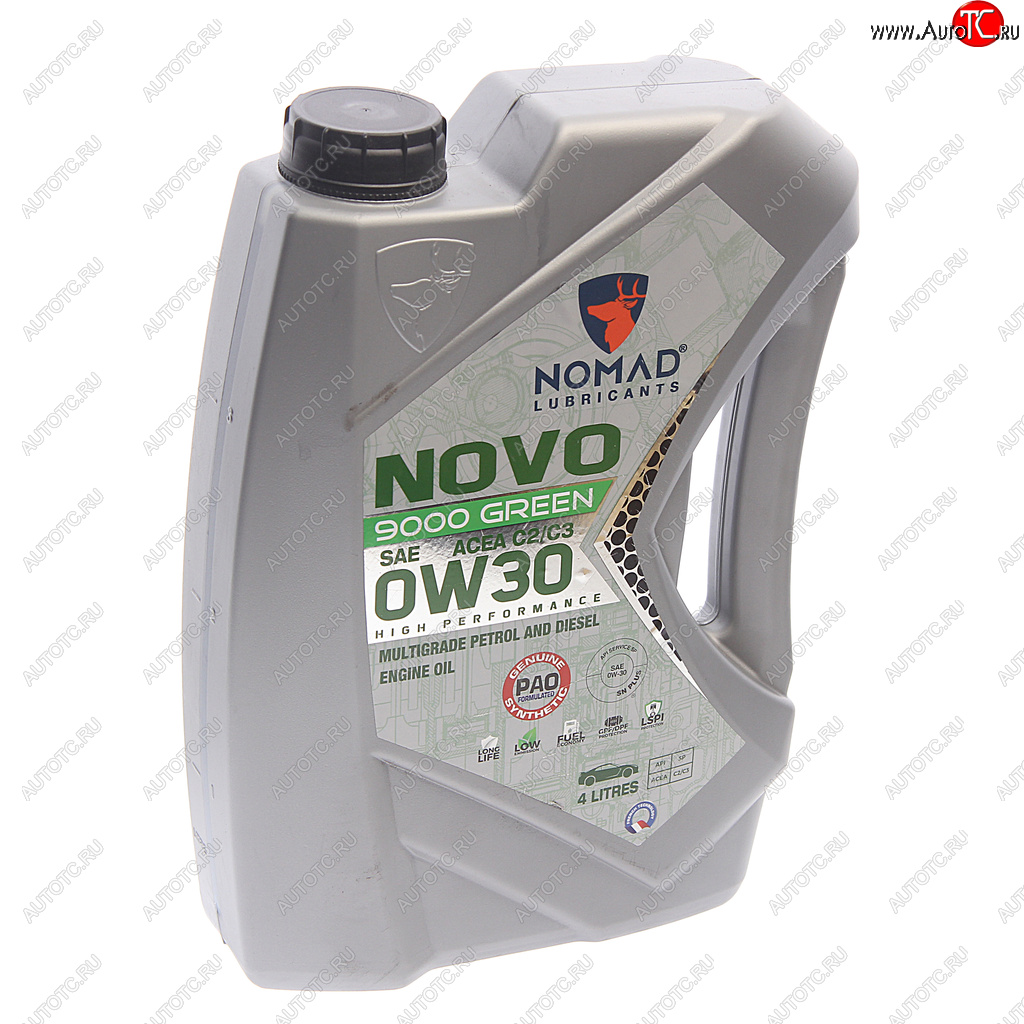 5 199 р. Масло моторное NOVO 9000 GREEN C2C3 0W30 синт.4л NOMAD NOMAD 6297001279342  с доставкой в г. Пермь