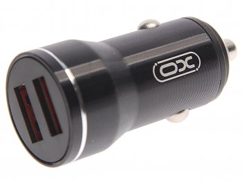 359 р. Устройство зарядное в прикуриватель 2USB 12V черное XO XO cc48 black  с доставкой в г. Пермь. Увеличить фотографию 1