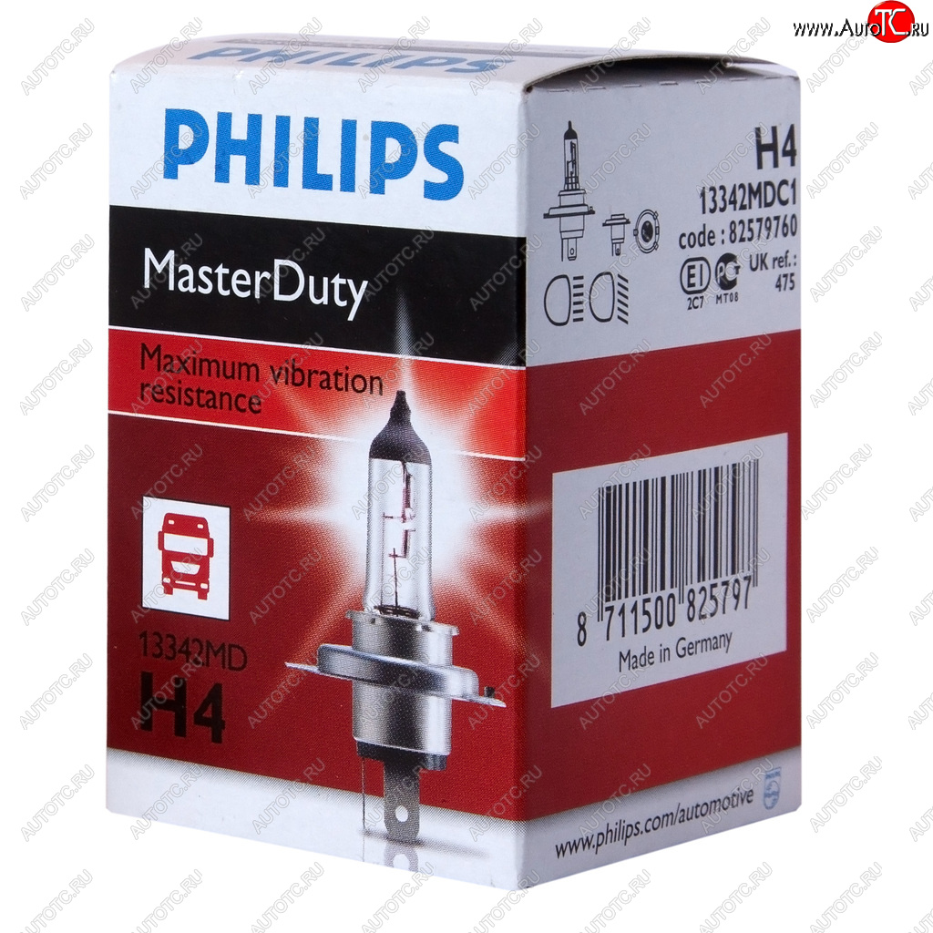 429 р. Лампа 24V H4 7570W P43t-38 Master Duty PHILIPS PHILIPS 13342mdc1  с доставкой в г. Пермь