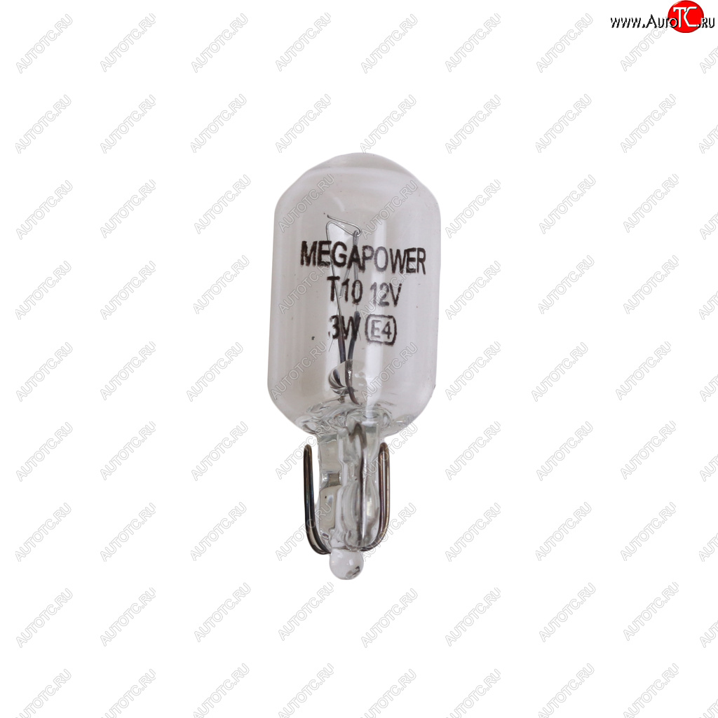 11 р. Лампа 12V W3W W2.1x9.5d Standart MEGAPOWER MEGAPOWER 370-33-068  с доставкой в г. Пермь