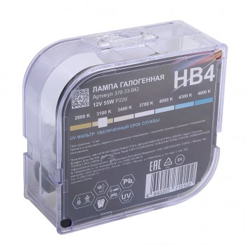 429 р. Лампа 12V HB4 55W P22d бокс (2шт.) Long Life MEGAPOWER MEGAPOWER 370-33-042  с доставкой в г. Пермь. Увеличить фотографию 5