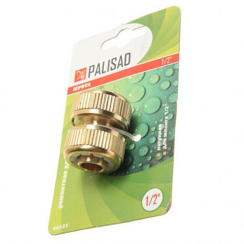 639 р. Муфта ремонтная для шланга 12 латунная PALISAD PALISAD 66535  с доставкой в г. Пермь. Увеличить фотографию 1