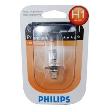 319 р. Лампа 12V H1 55W P14.5s +30% блистер (1шт.) Premium PHILIPS PHILIPS 12258prb1  с доставкой в г. Пермь. Увеличить фотографию 1