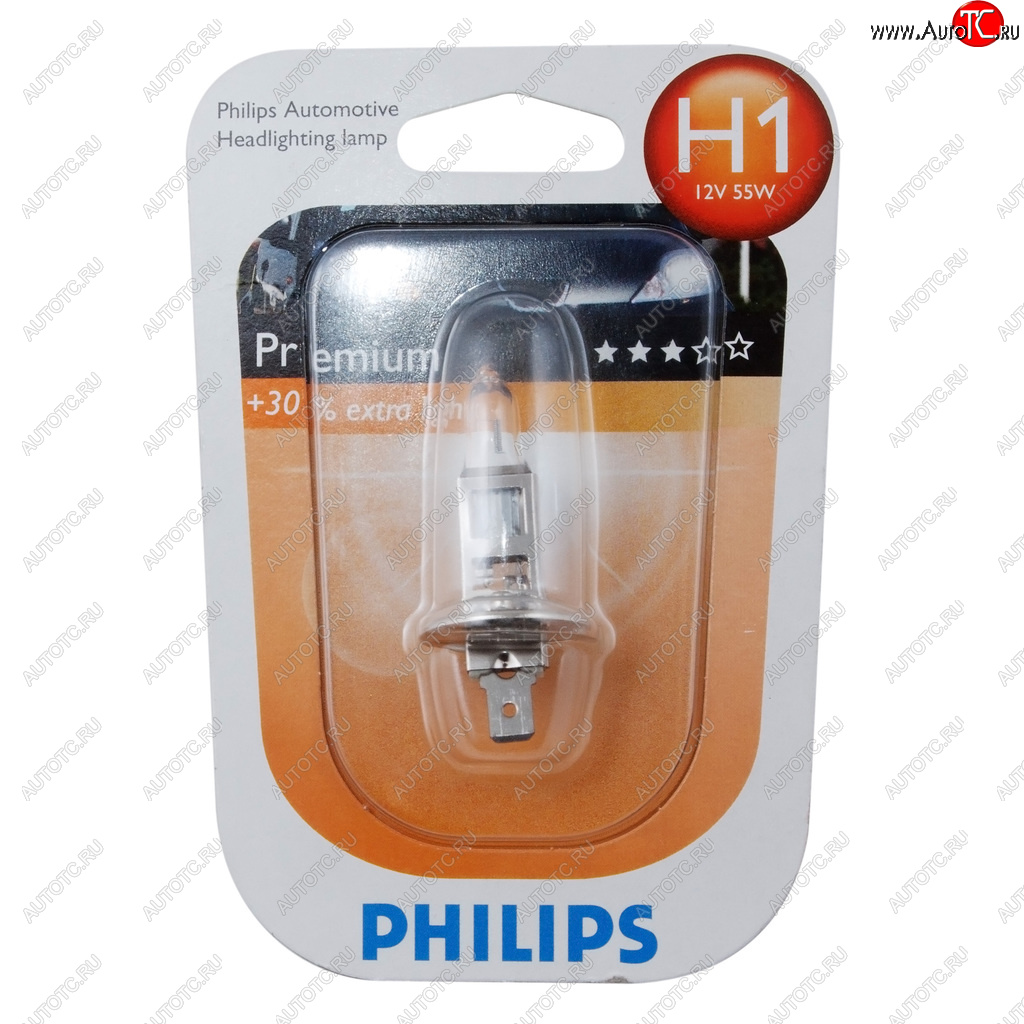 319 р. Лампа 12V H1 55W P14.5s +30% блистер (1шт.) Premium PHILIPS PHILIPS 12258prb1  с доставкой в г. Пермь