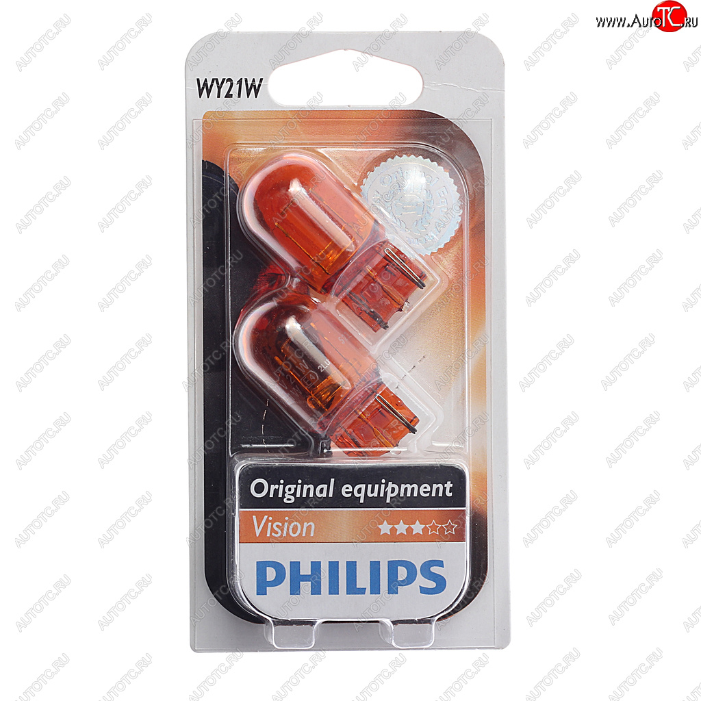 699 р. Лампа 12V WY21W W3x16d желтая блистер (2шт.) Yellow PHILIPS PHILIPS 12071b2  с доставкой в г. Пермь