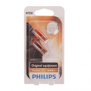 319 р. Лампа 12V WY5W W2.1x9.5d желтая блистер (2шт.) Yellow PHILIPS PHILIPS 12396nab2  с доставкой в г. Пермь. Увеличить фотографию 1