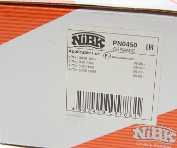 3 199 р. Колодки тормозные передние (4шт.) NIBK Peugeot 308 T7 универсал дорестайлинг (2007-2011)  с доставкой в г. Пермь. Увеличить фотографию 4