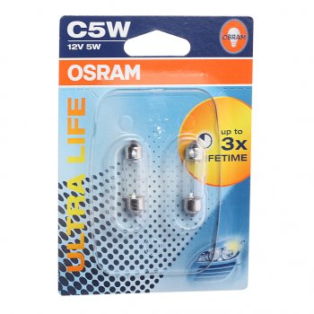 278 р. Лампа 12V C5W SV8.5-8 блистер (2шт.) Ultra Life OSRAM OSRAM 6418ult-02b  с доставкой в г. Пермь. Увеличить фотографию 1