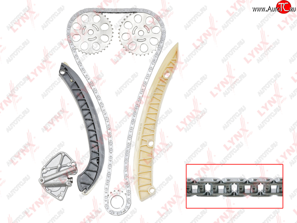 9 349 р. Комплект цепи ГРМ VW AUDI SKODA (1.2) (1 цепь+башмак натяж+успокоит+натяж+3 звезды) LYNX LYNX tk0004  с доставкой в г. Пермь