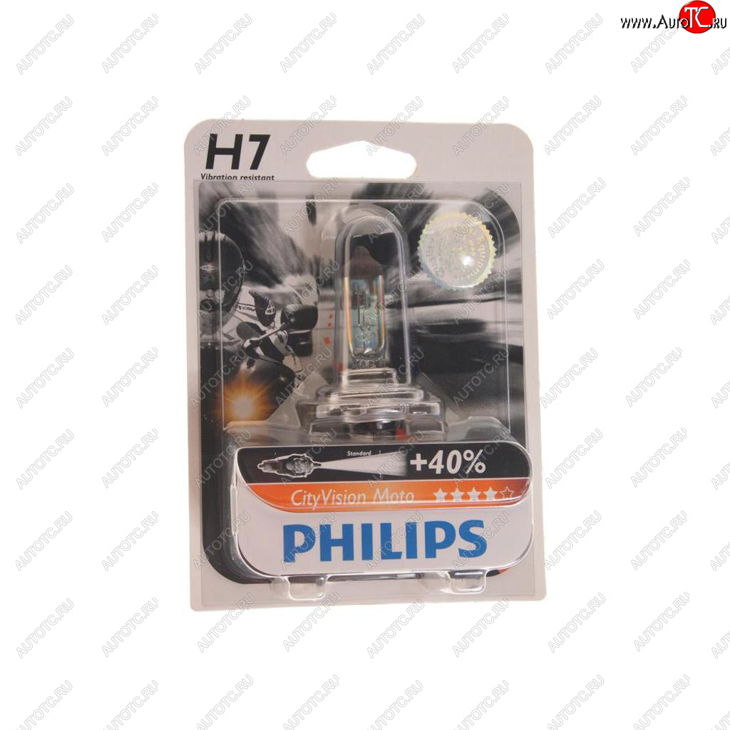 1 399 р. Лампа 12V H7 55W PX26d +40% блистер (1шт.) City Vision Moto PHILIPS PHILIPS 12972ctvbw  с доставкой в г. Пермь