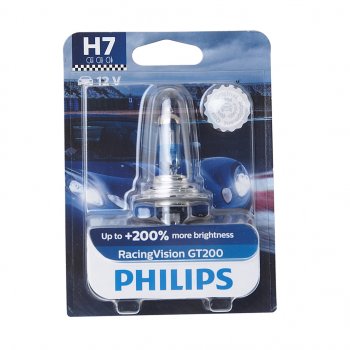 1 759 р. Лампа 12V H7 55W PX26d +200% блистер (1шт.) Racing Vision GT 200 PHILIPS PHILIPS 12972rgtбл  с доставкой в г. Пермь. Увеличить фотографию 1
