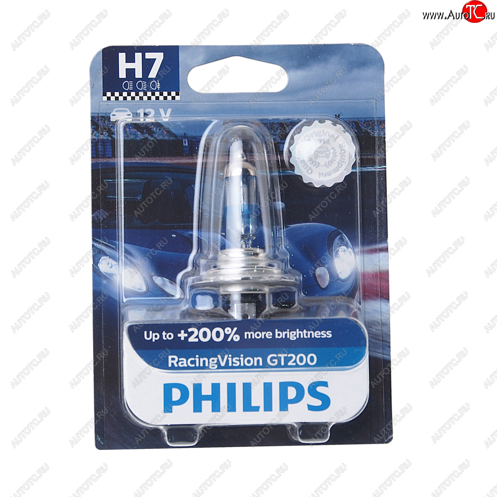 1 759 р. Лампа 12V H7 55W PX26d +200% блистер (1шт.) Racing Vision GT 200 PHILIPS PHILIPS 12972rgtбл  с доставкой в г. Пермь