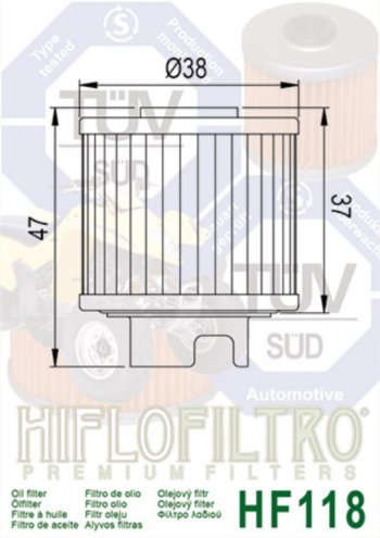 599 р. Фильтр масляный мото HONDA HIFLO FILTRO HIFLO FILTRO hf118  с доставкой в г. Пермь. Увеличить фотографию 2