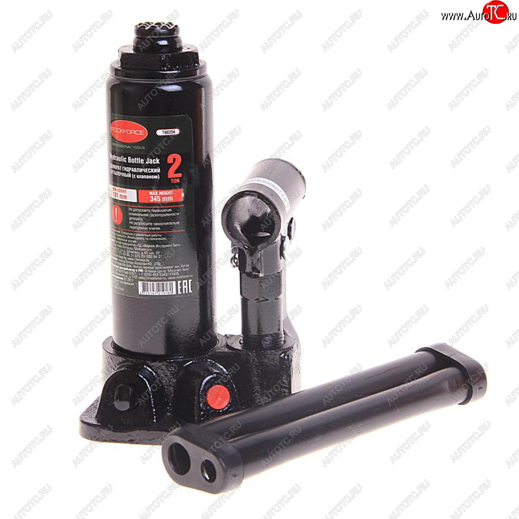 1 439 р. Домкрат бутылочный 2т 150-278мм с клапаном ROCKFORCE ROCKFORCE rf-t90204  с доставкой в г. Пермь