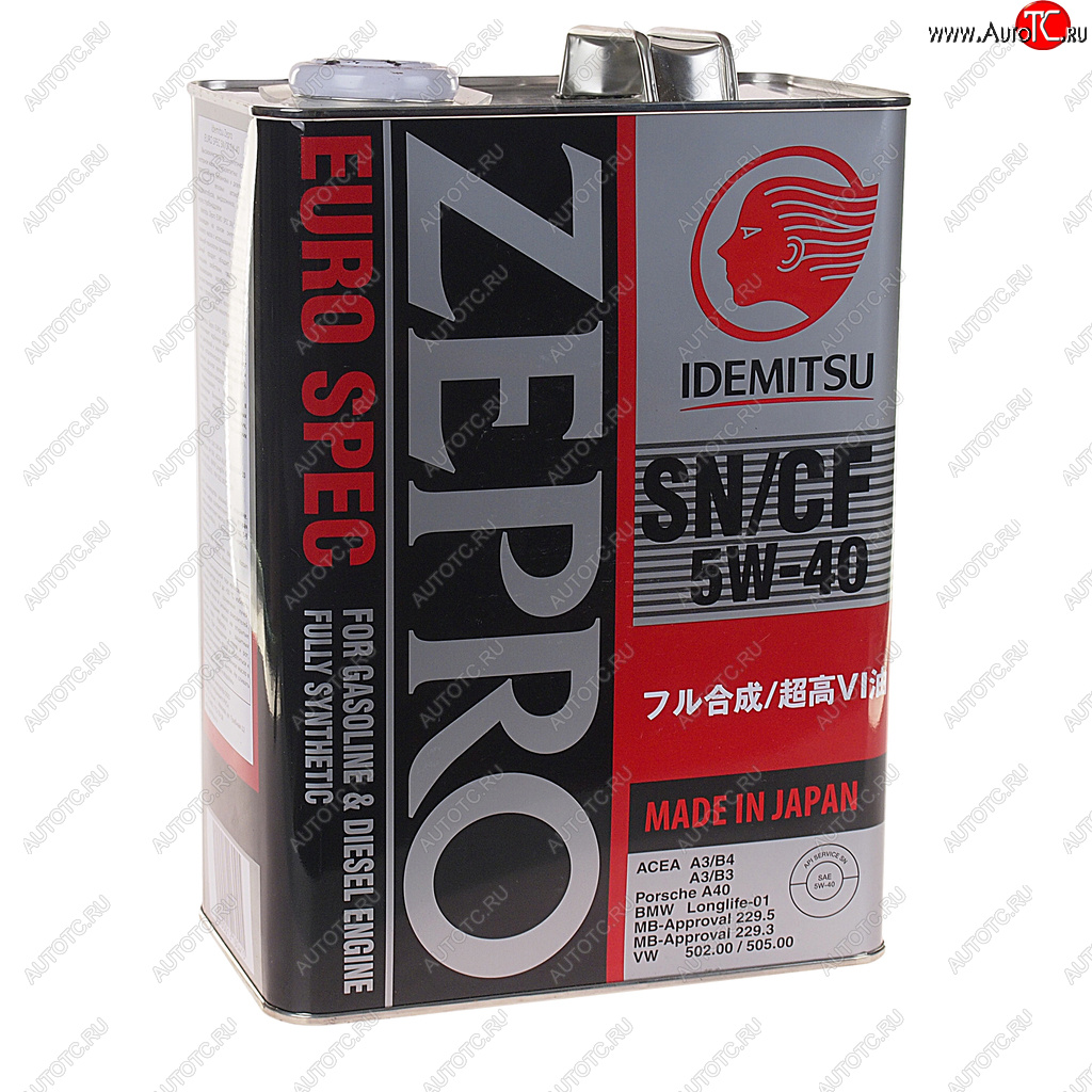 7 299 р. Масло моторное ZEPRO EURO SPEC F-S 1849-41 5W40 синт.4л IDEMITSU IDEMITSU 1849-004  с доставкой в г. Пермь