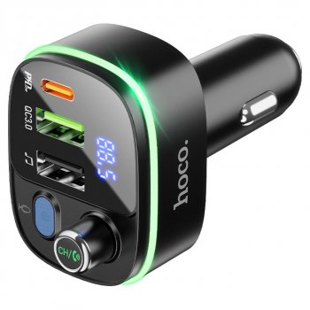 1 299 р. Устройство зарядное в прикуриватель с трансмиттером (bluetooth,hands free) HOCO HOCO e62 black  с доставкой в г. Пермь. Увеличить фотографию 3