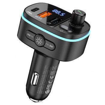 1 299 р. Устройство зарядное в прикуриватель с трансмиттером (bluetooth,hands free) HOCO HOCO e62 black  с доставкой в г. Пермь. Увеличить фотографию 4