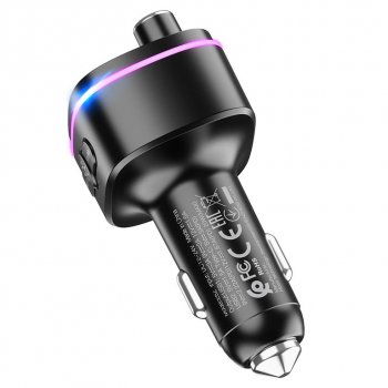 1 299 р. Устройство зарядное в прикуриватель с трансмиттером (bluetooth,hands free) HOCO HOCO e62 black  с доставкой в г. Пермь. Увеличить фотографию 5