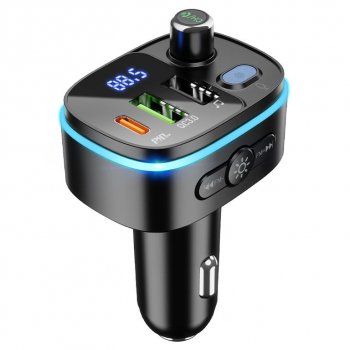 1 299 р. Устройство зарядное в прикуриватель с трансмиттером (bluetooth,hands free) HOCO HOCO e62 black  с доставкой в г. Пермь. Увеличить фотографию 1