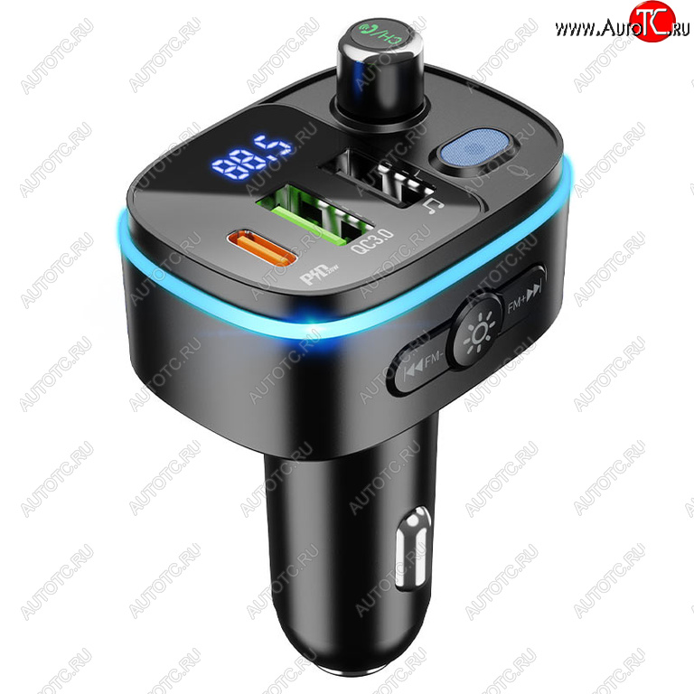 1 299 р. Устройство зарядное в прикуриватель с трансмиттером (bluetooth,hands free) HOCO HOCO e62 black  с доставкой в г. Пермь