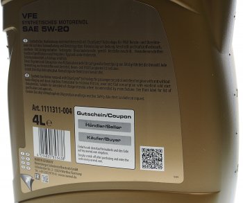 5 299 р. Масло моторное VFE 5W20 синт.4л RAVENOL RAVENOL 1111311-004  с доставкой в г. Пермь. Увеличить фотографию 3