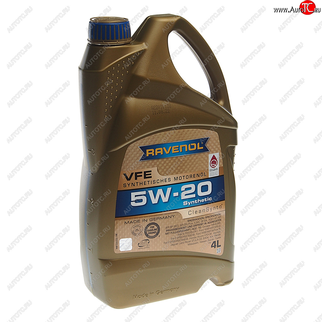 5 299 р. Масло моторное VFE 5W20 синт.4л RAVENOL RAVENOL 1111311-004  с доставкой в г. Пермь