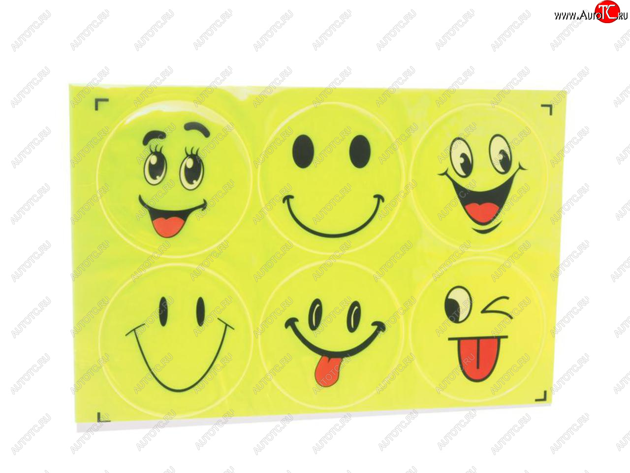 87 р. Наклейка светоотражающая силиконовая вырезанная Смайлик 22х14.5см AUTOSTICKERS AUTOSTICKERS смайлик 1 6  с доставкой в г. Пермь
