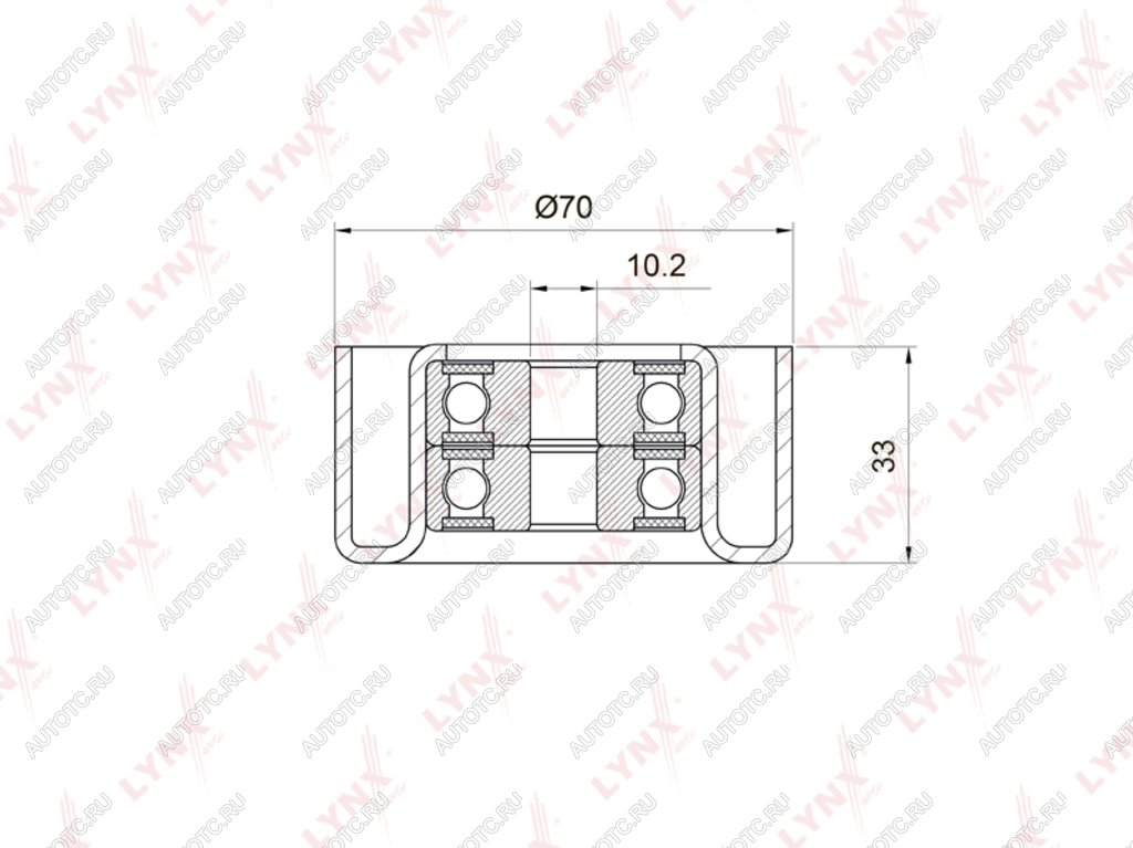 2 099 р. Ролик приводного ремня TOYOTA Land Cruiser Prado (J150) (09-) обводной LYNX LYNX pb7033  с доставкой в г. Пермь