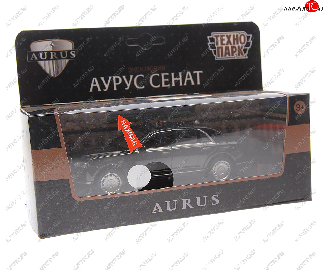 1 999 р. Модель автомобиля AURUS металлическая (свет, звук) ТЕХНОПАРК ТЕХНОПАРК senat-13sl-bk  с доставкой в г. Пермь