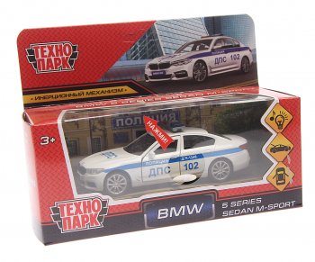 1 449 р. Модель автомобиля BMW 5 серия металлическая (свет, звук) ТЕХНОПАРК ТЕХНОПАРК 5er-12slpol-wh  с доставкой в г. Пермь. Увеличить фотографию 1