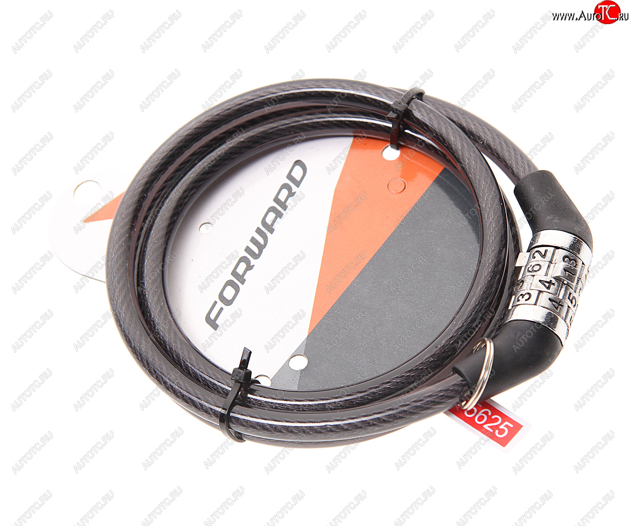 389 р. Замок велосипедный 1000х8мм трос кодовый черный FORWARD FORWARD zx2201 FORWARD zx2201  с доставкой в г. Пермь