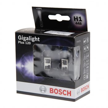1 599 р. Лампа 12V H1 55W P14.5s +120% (2шт.) Gigalight Plus 120 BOSCH BOSCH 1987301105  с доставкой в г. Пермь. Увеличить фотографию 1
