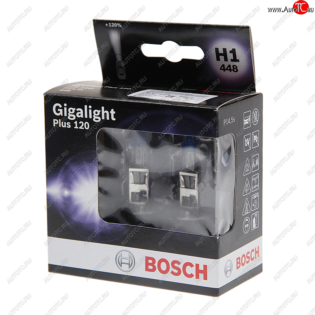 1 599 р. Лампа 12V H1 55W P14.5s +120% (2шт.) Gigalight Plus 120 BOSCH BOSCH 1987301105  с доставкой в г. Пермь