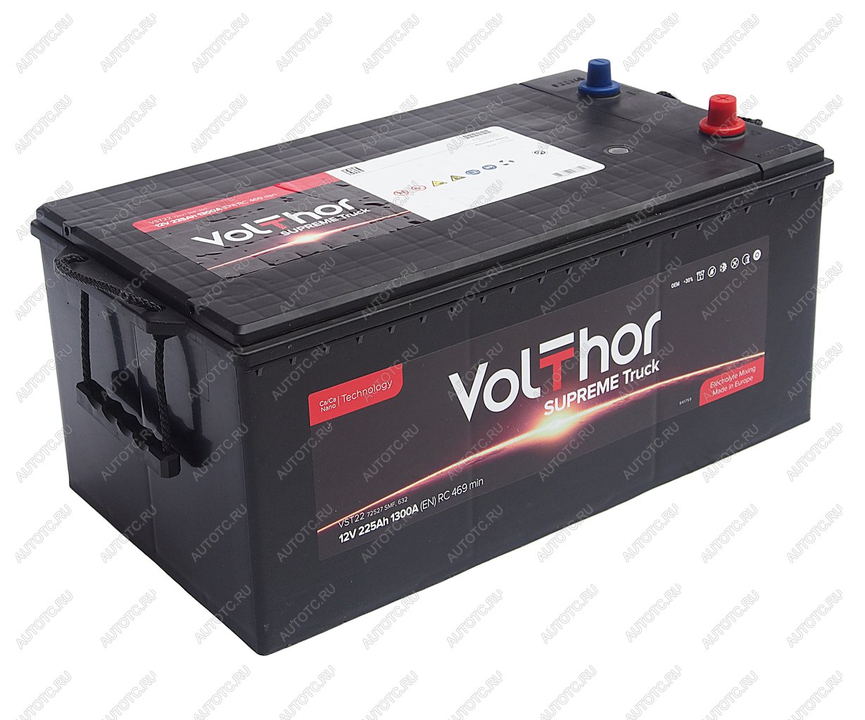 33 649 р. Аккумулятор VOLTHOR Supreme Truck 225Ач обратная полярность VOLTHOR 6ст225(3) 72527  с доставкой в г. Пермь