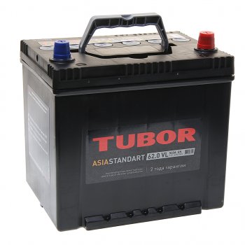 9 849 р. Аккумулятор TUBOR Asia Standart 62Ач обратная полярность TUBOR 6ст62(0) d23l  с доставкой в г. Пермь. Увеличить фотографию 1
