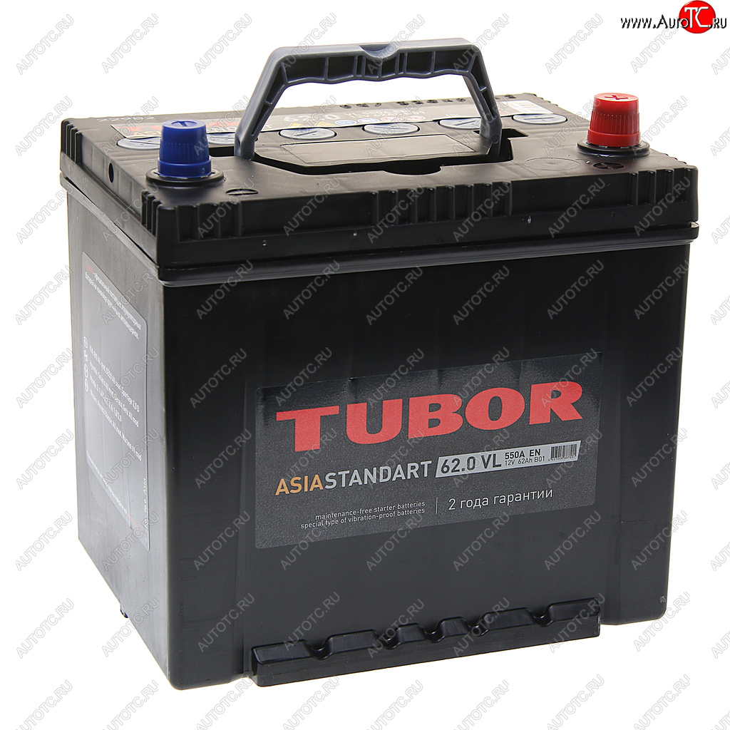 9 849 р. Аккумулятор TUBOR Asia Standart 62Ач обратная полярность TUBOR 6ст62(0) d23l  с доставкой в г. Пермь