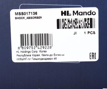 3 779 р. Амортизатор FORD Focus (98-) передний правый газовый MANDO MANDO mss017136 MANDO mss017136  с доставкой в г. Пермь. Увеличить фотографию 4