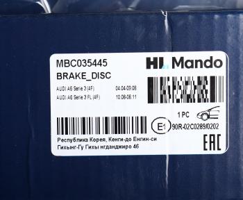 3 799 р. Диск тормозной AUDI A6 (05-) передний (1шт.) MANDO MANDO mbc035445 MANDO mbc035445  с доставкой в г. Пермь. Увеличить фотографию 5